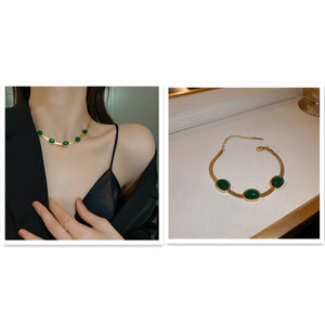 Seraphina Green Stone Boho Necklace