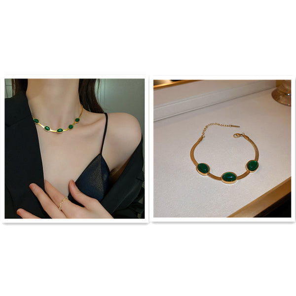 Seraphina Green Stone Boho Necklace