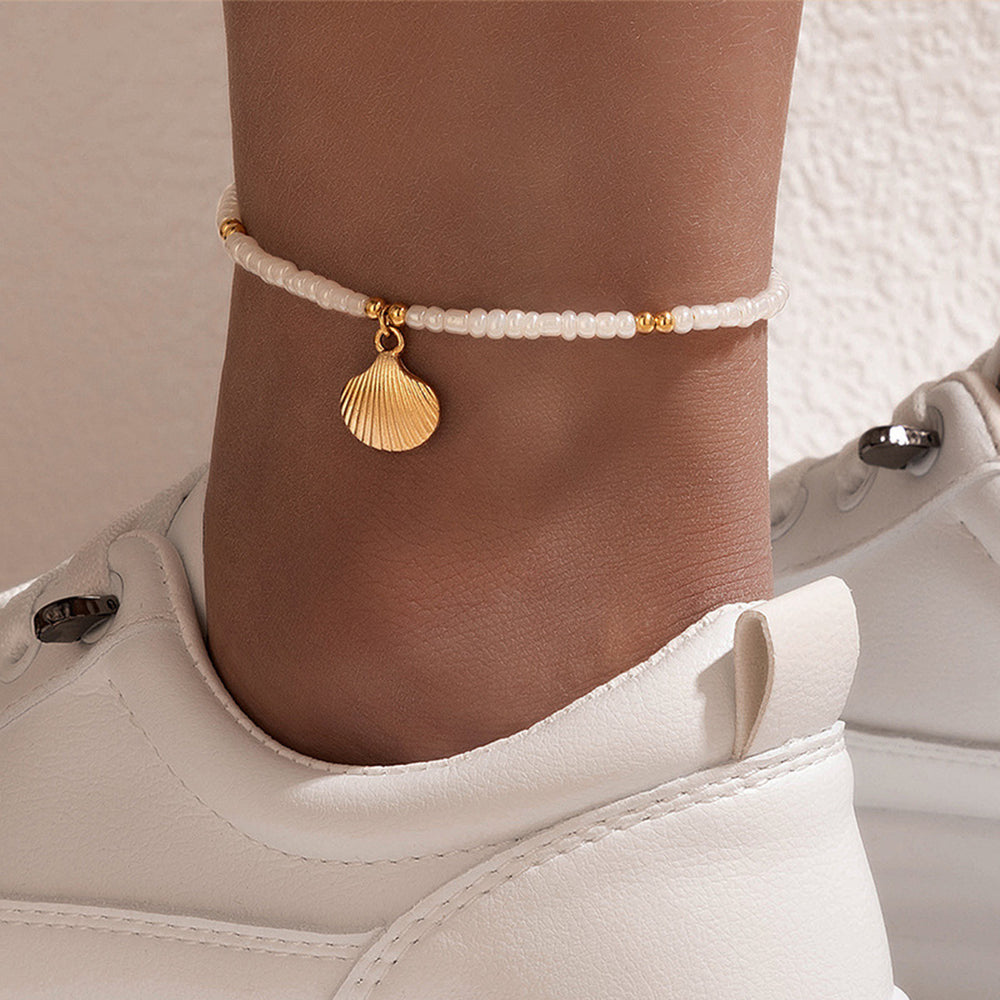 Coralina Shell Whisper Anklet
