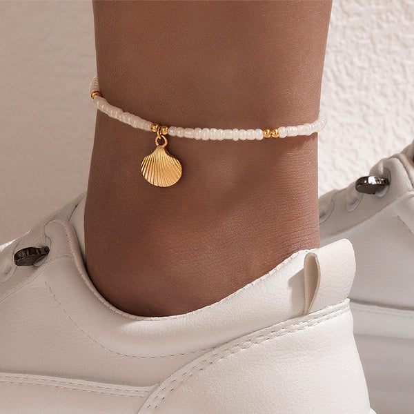 Coralina Shell Whisper Anklet