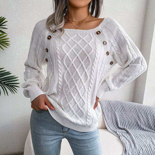 Celeste Square-Neck Knit Sweater
