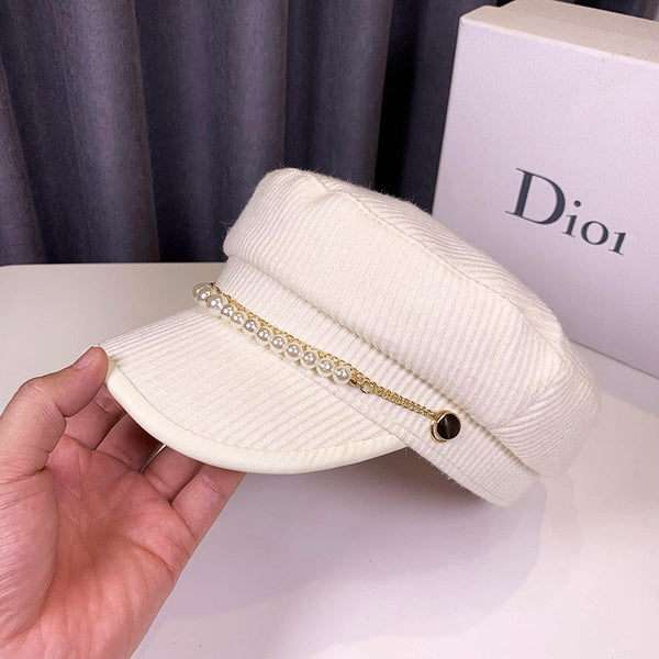 Elowen Pearl Cascade Navy Beret