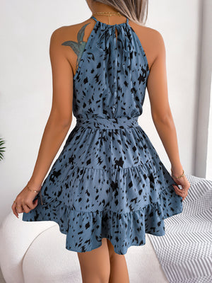 Luxury Leopard Ruffle Swing Dress UK