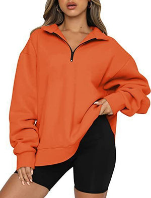 Harlow Zip-Collar Luxe Sweatshirt
