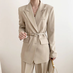 Luxe French Belted Short Suit