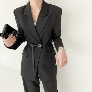 Luxe French Belted Short Suit