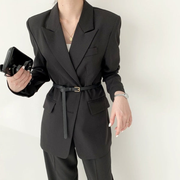 Luxe French Belted Short Suit