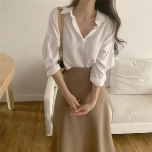 Minimalist Long Sleeve Skirt Suit