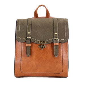 College Style Autumn And Winter Retro Leather Backpack Women