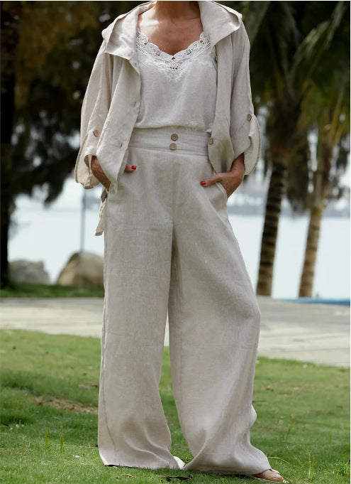 European And American Ladies Linen Hooded Suits