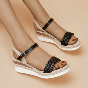 Celeste Linen Luxe Wedge Sandals