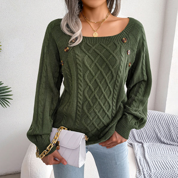 Celeste Square-Neck Knit Sweater