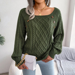 Celeste Square-Neck Knit Sweater