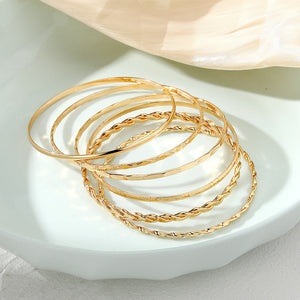 Giselle Geometric Chain Bangle Set