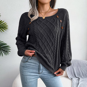 Celeste Square-Neck Knit Sweater