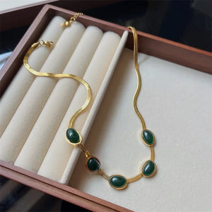 Seraphina Green Stone Boho Necklace