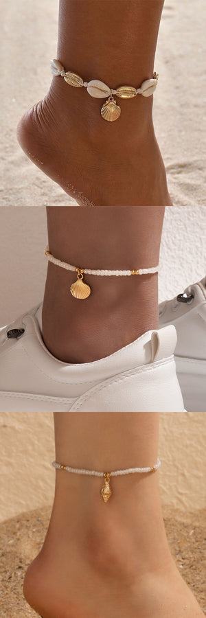 Coralina Shell Whisper Anklet