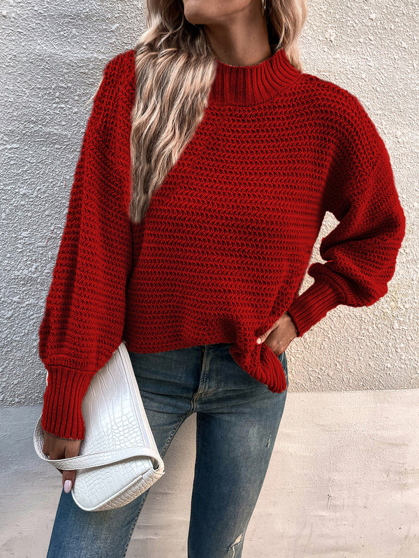 Autumn And Winter New Style Lantern Sleeve Pullover Sweater Women