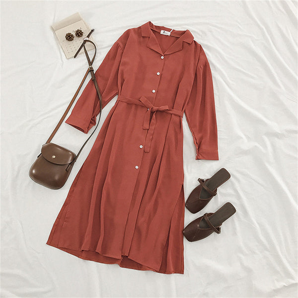 New Long Sleeve Chiffon Dress For Women In Autumn