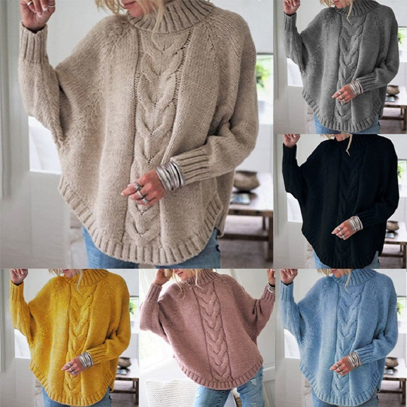 Sweater autumn winter loose bat sleeve T-shirt for women