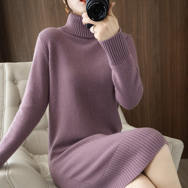 Autumn Winter New Style Woolen Skirt Long Bottoming Shirt Women