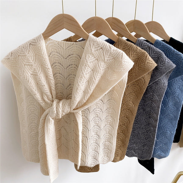 Knotted Knitted Wool Scarf Autumn Women