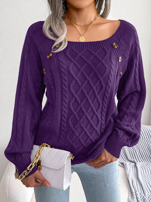 Celeste Square-Neck Knit Sweater