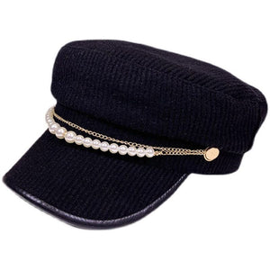 Elowen Pearl Cascade Navy Beret