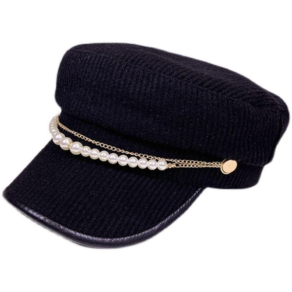 Elowen Pearl Cascade Navy Beret