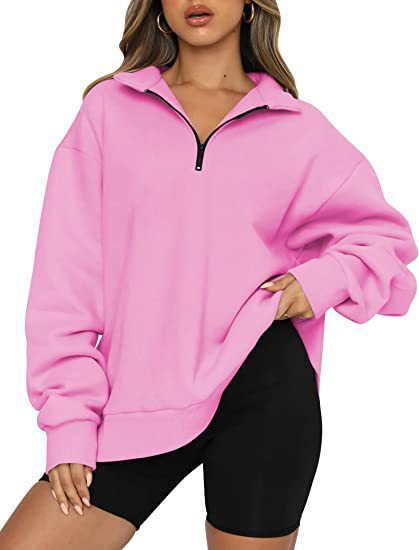 Harlow Zip-Collar Luxe Sweatshirt