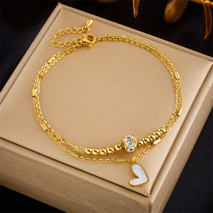 Amelie Boho Heart Anklet