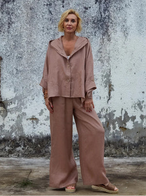 European And American Ladies Linen Hooded Suits