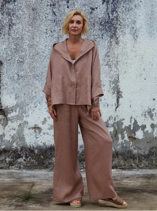 European And American Ladies Linen Hooded Suits