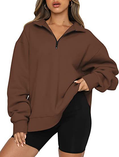 Harlow Zip-Collar Luxe Sweatshirt