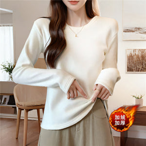 Autumn And Winter Velvet Padded Bottoming Shirt Women