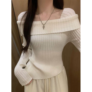 Irregular Off-shoulder Sweater For Women Autumn And Winter