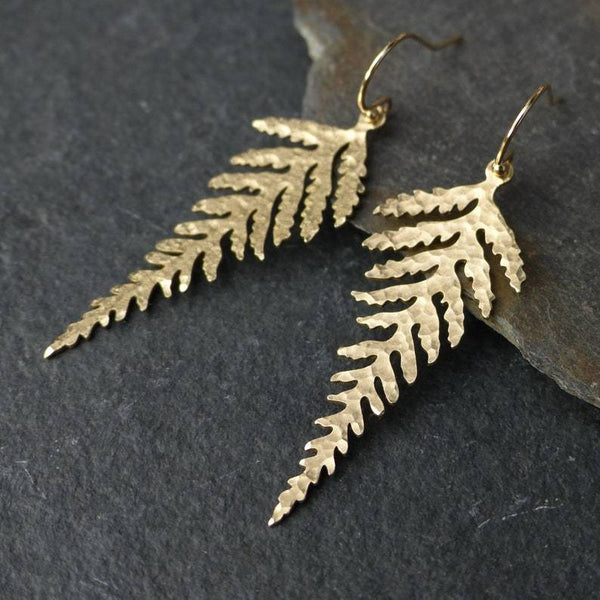 Aurelia Gold Leaf Tassel Earrings