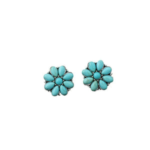Ophelia Retro Turquoise Stud Earrings