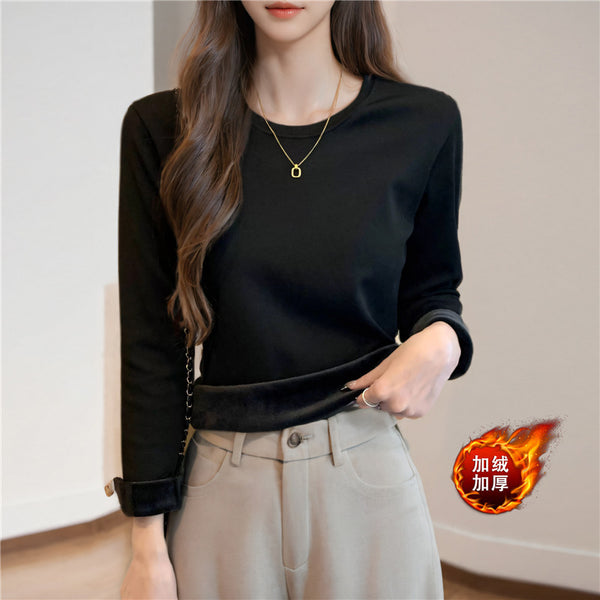 Autumn And Winter Velvet Padded Bottoming Shirt Women