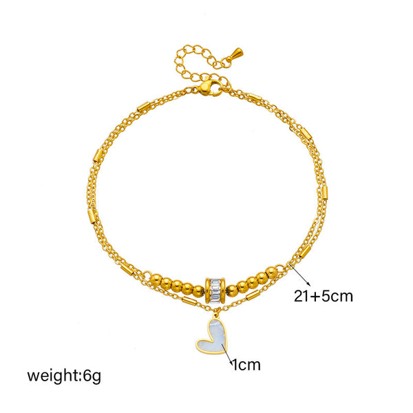 Amelie Boho Heart Anklet