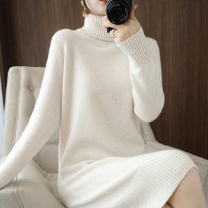 Autumn Winter New Style Woolen Skirt Long Bottoming Shirt Women