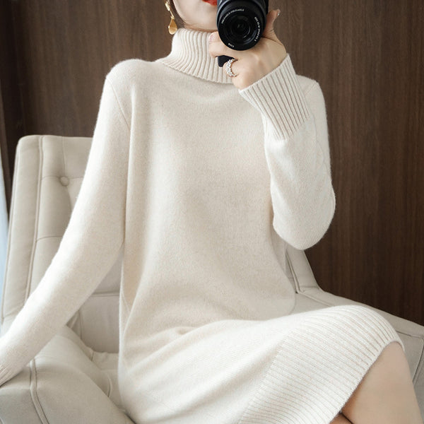 Autumn Winter New Style Woolen Skirt Long Bottoming Shirt Women