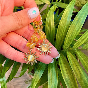 Solene Quartz Sun Stud Earrings