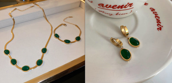 Seraphina Green Stone Boho Necklace