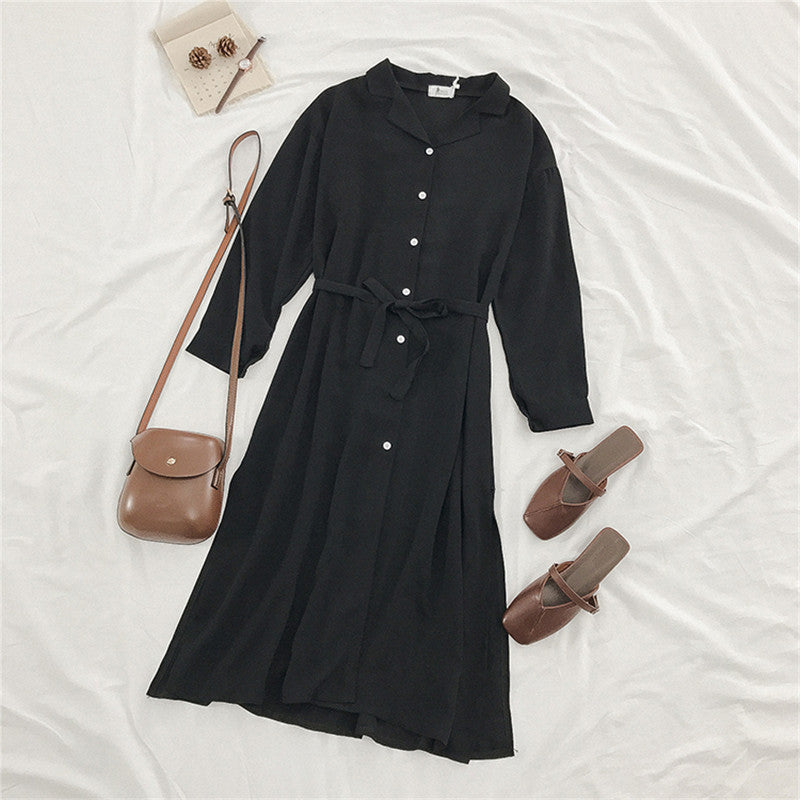 New Long Sleeve Chiffon Dress For Women In Autumn