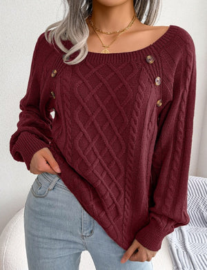 Celeste Square-Neck Knit Sweater