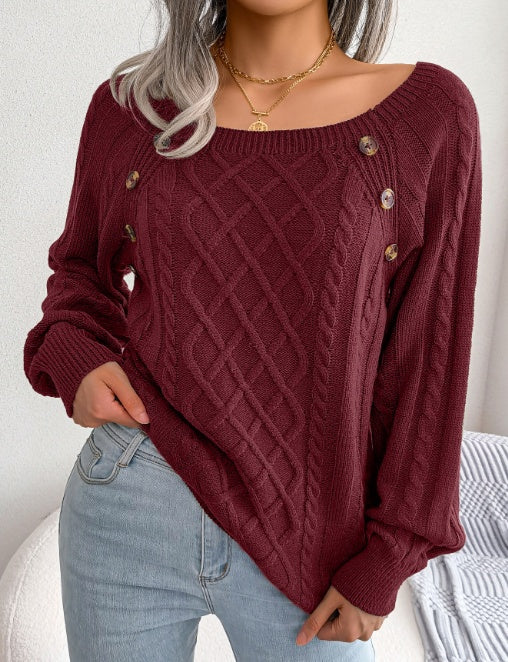 Celeste Square-Neck Knit Sweater