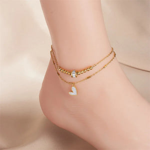 Amelie Boho Heart Anklet