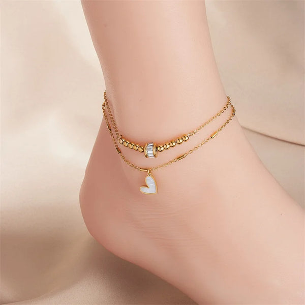Amelie Boho Heart Anklet