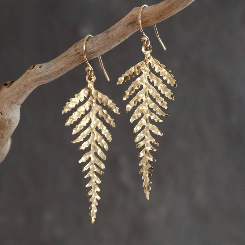 Aurelia Gold Leaf Tassel Earrings